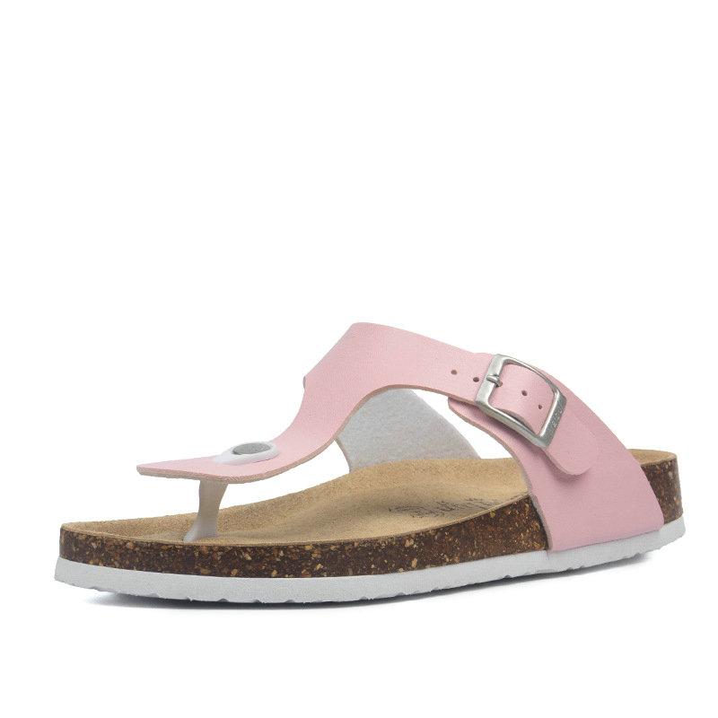 Fashion New Summer Cork Slippers Shoe Women Casual Mixed Color PU Flip Flops Holiday Beach Slides Flat With Plus Size 35-45