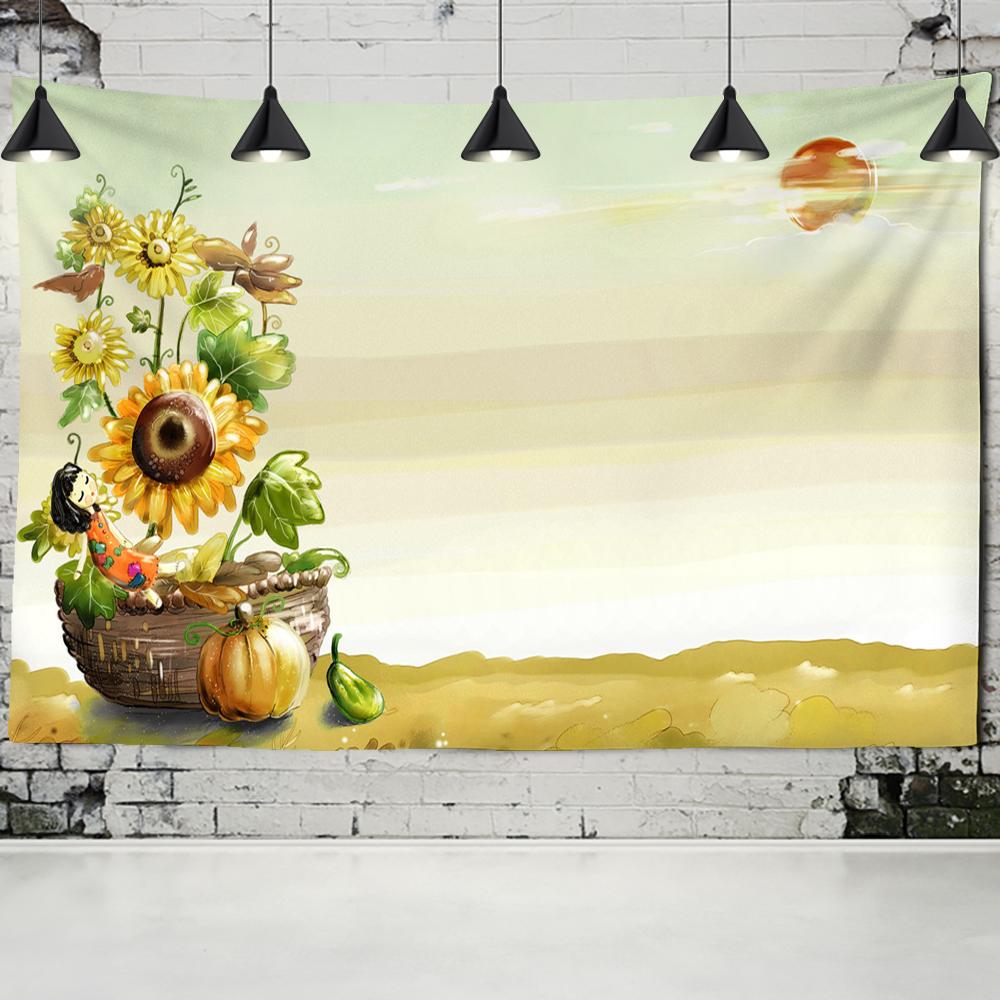 Tapices de Girasol Colgante de Pared Girasol Sol Sol Tapiz Manta Decorativa Tela Decoración de Dormitorio Tapiz de Tamaño Grande