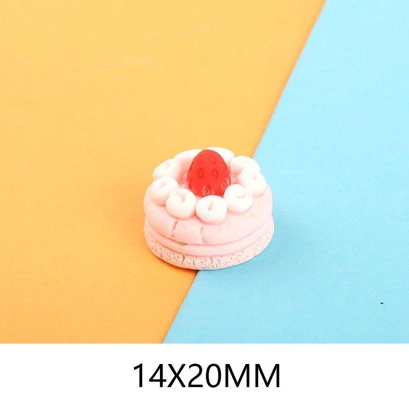 10Pcs Dollhouse Miniature Food Simulation Rose Cake Strawberry Blueberry Biscuits Dessert Doll House Decorations DIY Ornaments