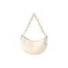 Mira 23 Borsa a Spalla Tote in Pelle di Vitello Decorata con Catena Media da Donna Bianco Sporco CM583-B4HA