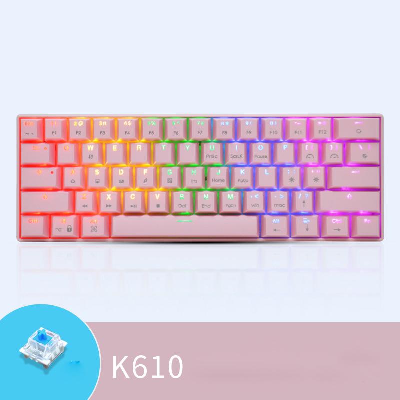 Ergonomic 61keys Optical Yellow Blue Red Switch Rgb Colorful Gaming Mechanical Keyboard Rgb Colorful Gaming Mechanical Keyboard