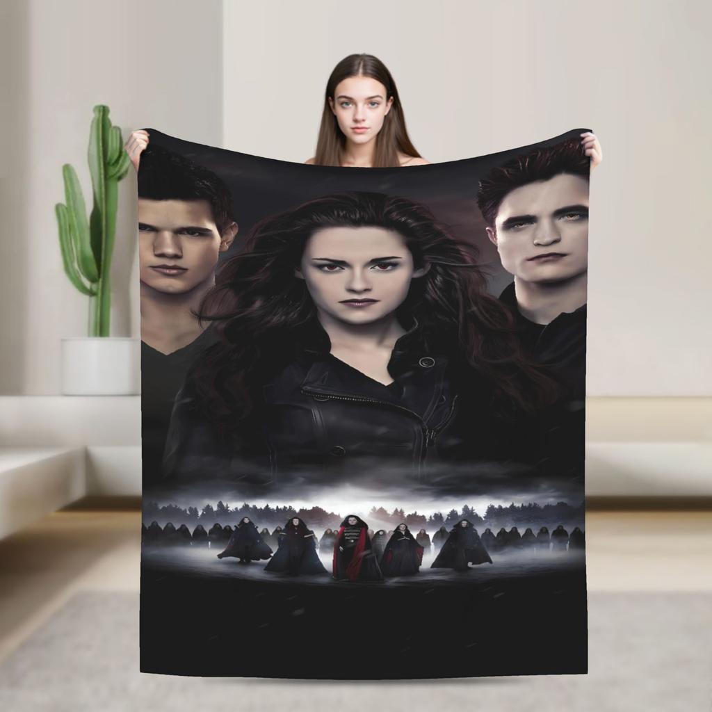 3D The Twilight Saga Edward Bella Super Warm Blanket Travel Office Plush Throw Blanket Flannel Bedspread Sofa Bed Cover