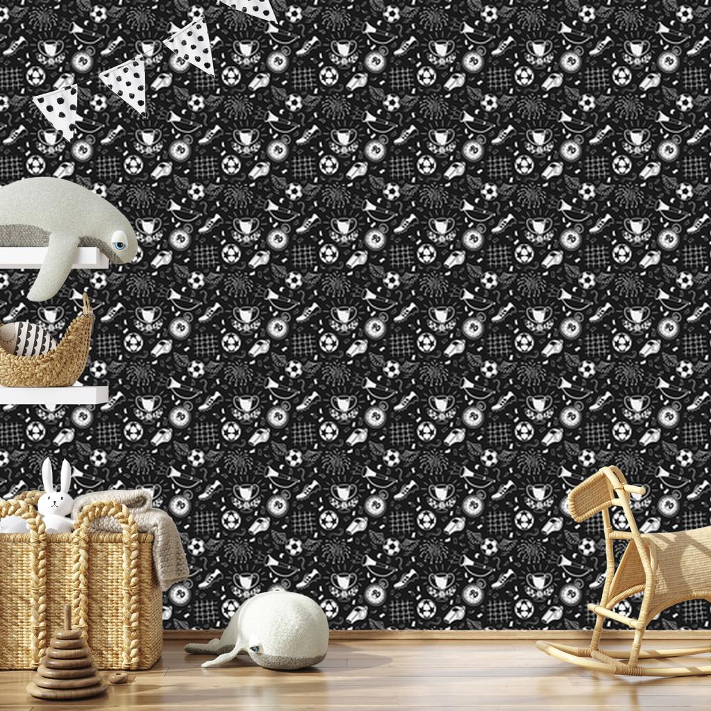 Soccer Ball Sketch Wallpaper for Living Room and Bedroom 50x1000