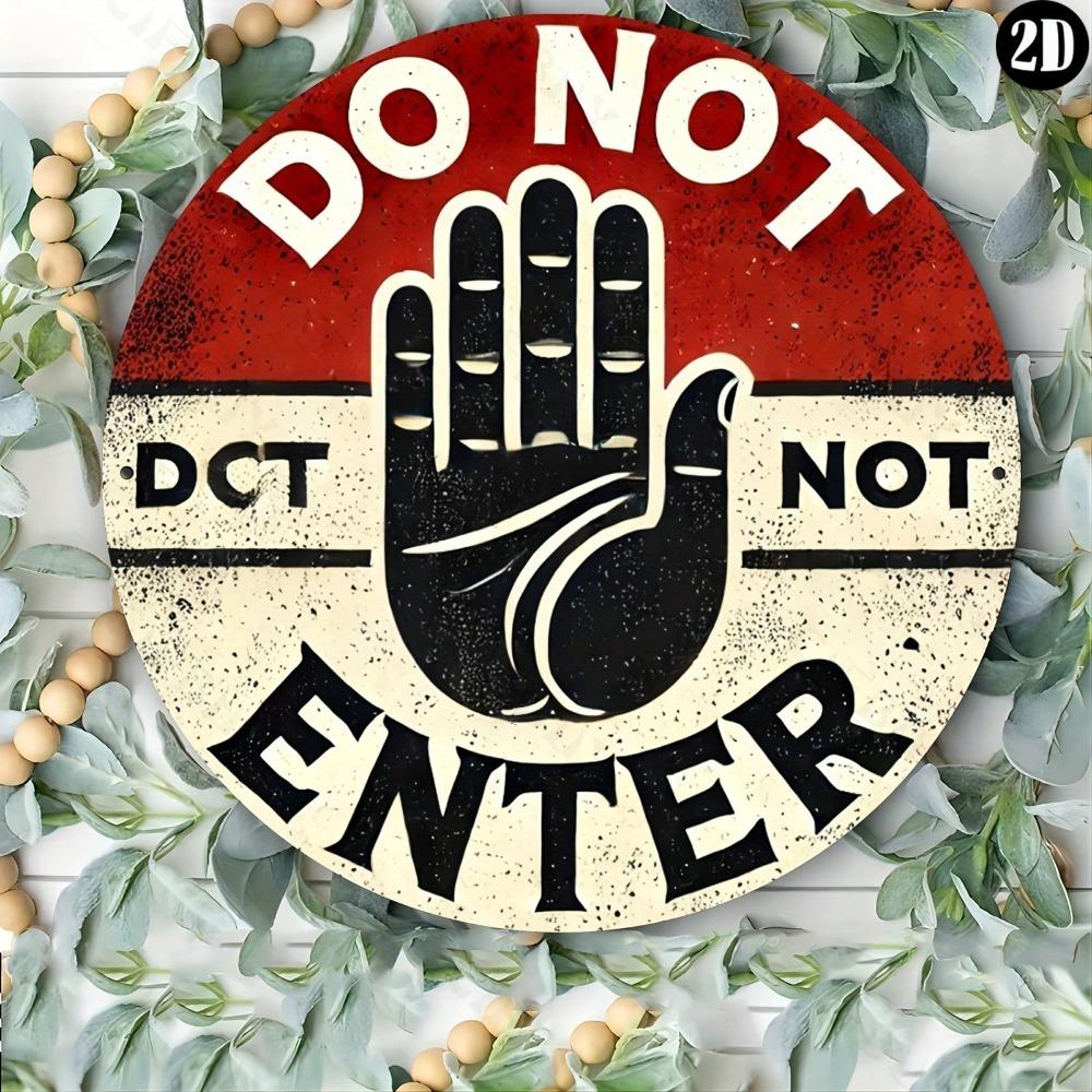 Vintage Verbot Rundes Metallschild Langlebiges Aluminium Wandkunst Heim Büro Geschenk Innen Außen Dekoration