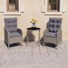 Ensemble de bistro de jardin 3 pcs Résine tressée et verre