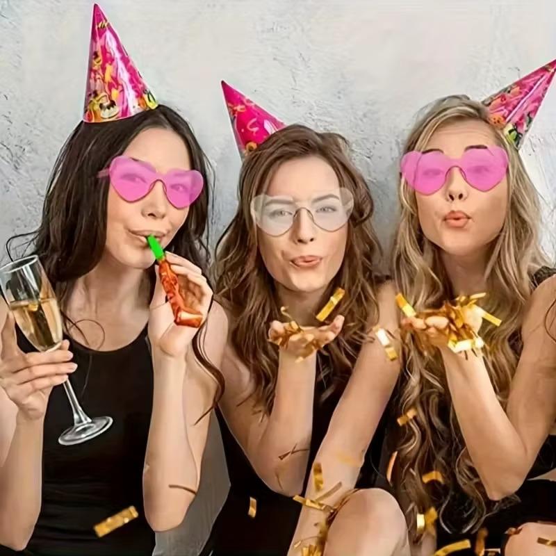 1/2/4PCS Heart Sunglasses for Women Men Rimless Eyewear UV400 Female Pink Green Yellow Blue Orange Purple Brown Sun Glasses