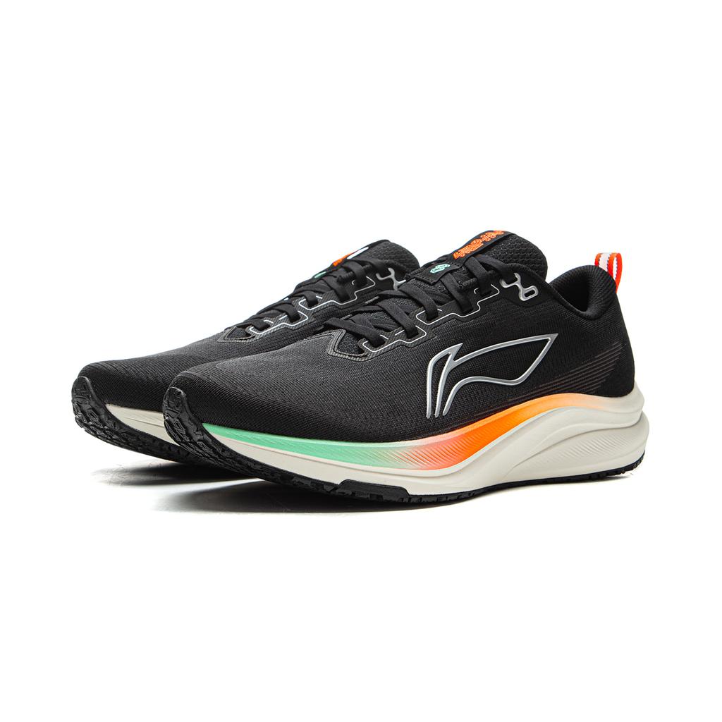 New LINING Red Hare 8 Running Shoes Men's Low top Black/Neon Bright Orange ARPV001-23