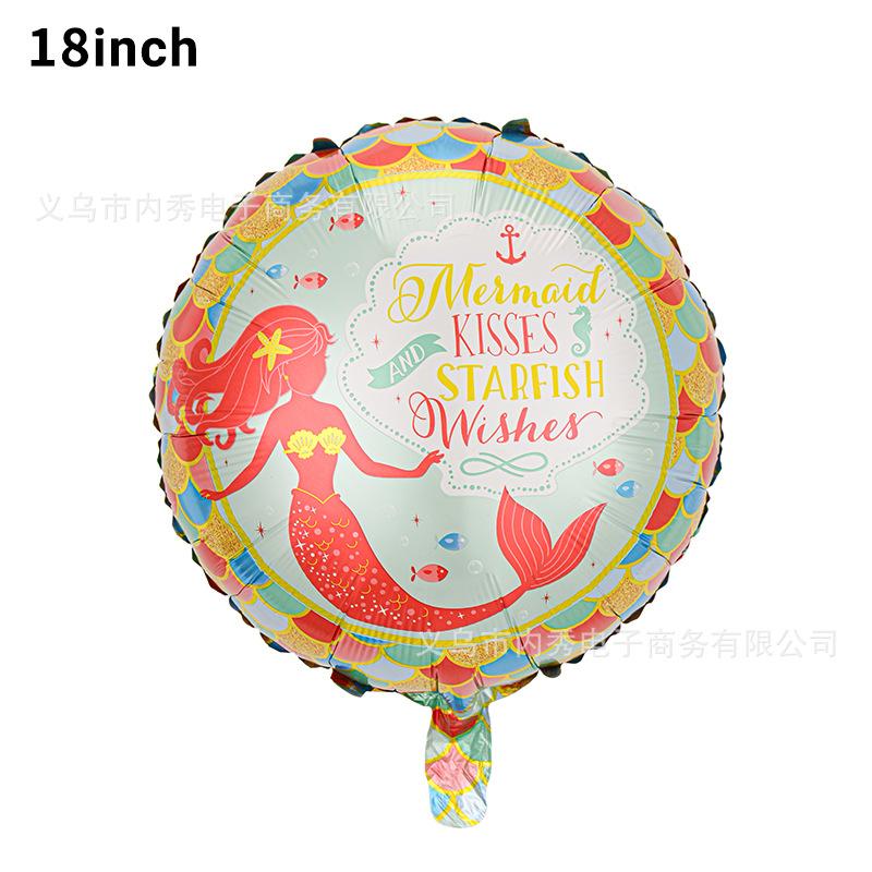 Special-Shaped Mermaid Balloon Birthday Party Decoration Balloon Fish Tail Shell Modeling Aluminum Film Ocean Fairy Tale
