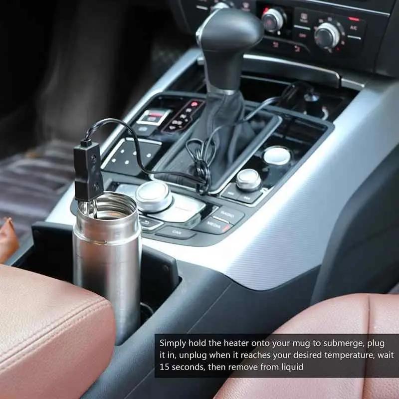 Portable Safe Car Immersion Heater Quickly Auto Electric Tea Coffee Water Heater For Travel Accessories
