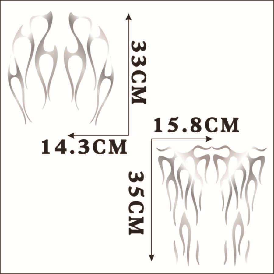 Waterproof Matte Silver Motorcycle Flame Sticker Kit For Fender Decorative Decal