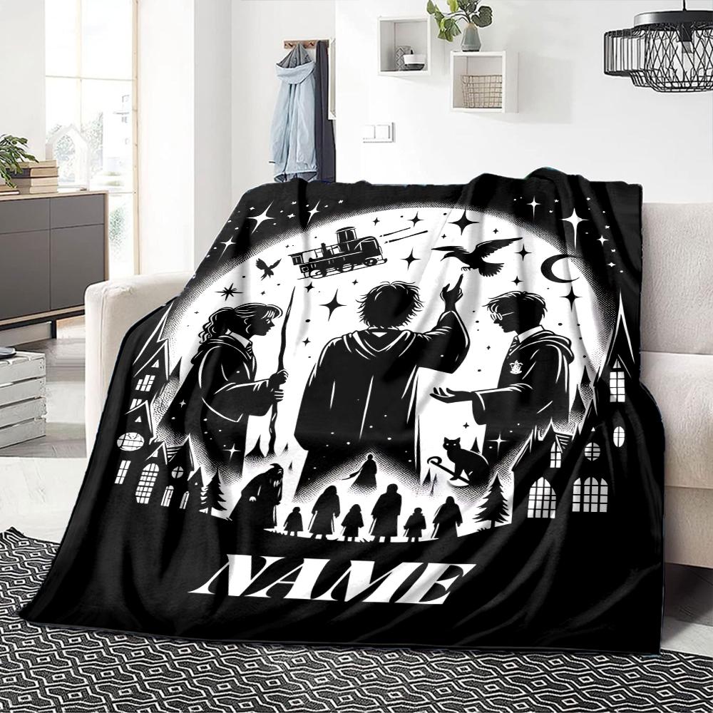 Custom Name Magic Wand Legend blanket for Couch & Bed, Plush Cozy Fuzzy Blanket Super Soft & Warm Blankets for Fall and Winter. 090883
