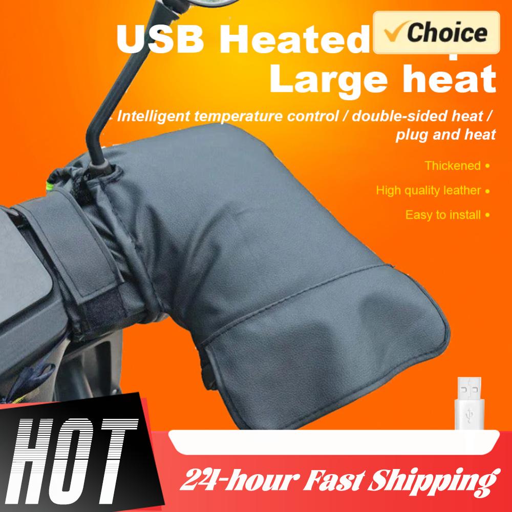 1Pair Motorcycle Handlebar Muffs Motor Scooter Thick Warm Grip Handle Bar Muff Rainproof Winter Warmer Gloves for Outdoor Riding