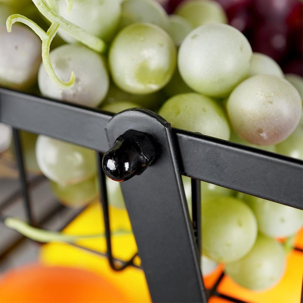 Black metal fruit basket, 3-tier