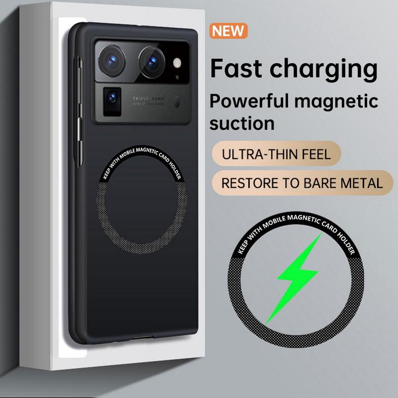 Ultra-thin Frameless Phone Case For Tecno Phantom V Fold2 Tecno V Fold  Magsafe Magnetic Hard Cover