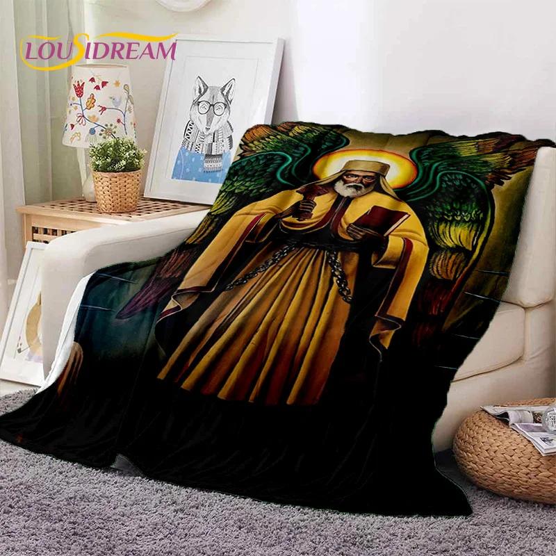 Cartoon Africa Ethiopian Custom Painting Art Soft Flannel Blanket for Bed Bedroom Sofa Picnic,Throw Blanket for Outdoors Leisure