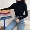 Pulover cu guler rotit Femei Toamna Iarna Nou Subțire cu mânecă lungă Pulover cu gât înalt Pulovere tricotate Pulover alb Topuri de bază Haine casual femei