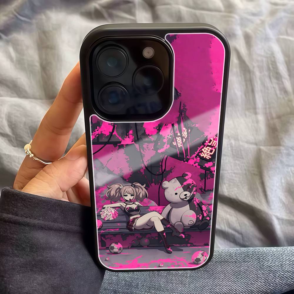 Danganronpa Дзюнко Эносима Монокума Для iPhone Черный Силикон ПК ТПУ Жесткий Чехол для Телефона 17 Air 16 15 14 13 12 11 Pro Max iPhone 11 pro