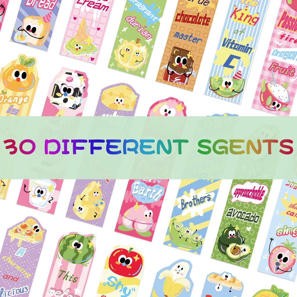 30 Cartoon Food Bookmarks - Cute & Creative Gifts for Students and Teacher Rewards