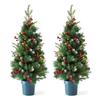 2025 Eco-friendly 90CM Potted Christmas Tree with Ornaments for Home Decoration