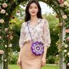 2025 Korean Style Handmade Colorful Patchwork Crossbody Phone Bag – Round, Versatile, Large Capacity