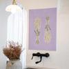Minimalist Lavender Flower Tapestry Purple Background Wall Hanging for Kitchen Bathroom Farmhouse Decor