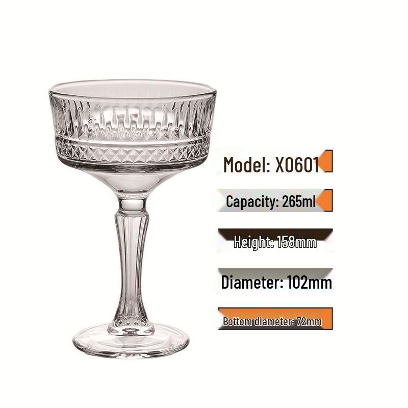 Retro-Style Tall Glass for Coffee, Iced Drinks, and Soda