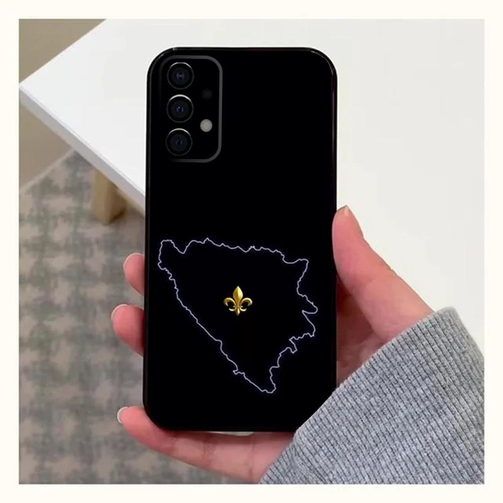 Bosna i Hercegovina Heart Phone Case For Samsung Galaxy A13,A21s,A22,A31,A32,A52,A53,A71,A80,A91 Soft Black Cover