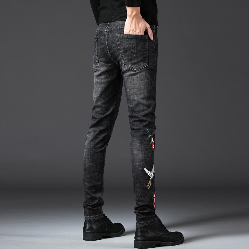 Nuovi jeans slim stretch da uomo ricamati gru con corona rossa slim tide  pants acquista in modo economico — spedizione gratuita, recensioni reali  con foto — Joom