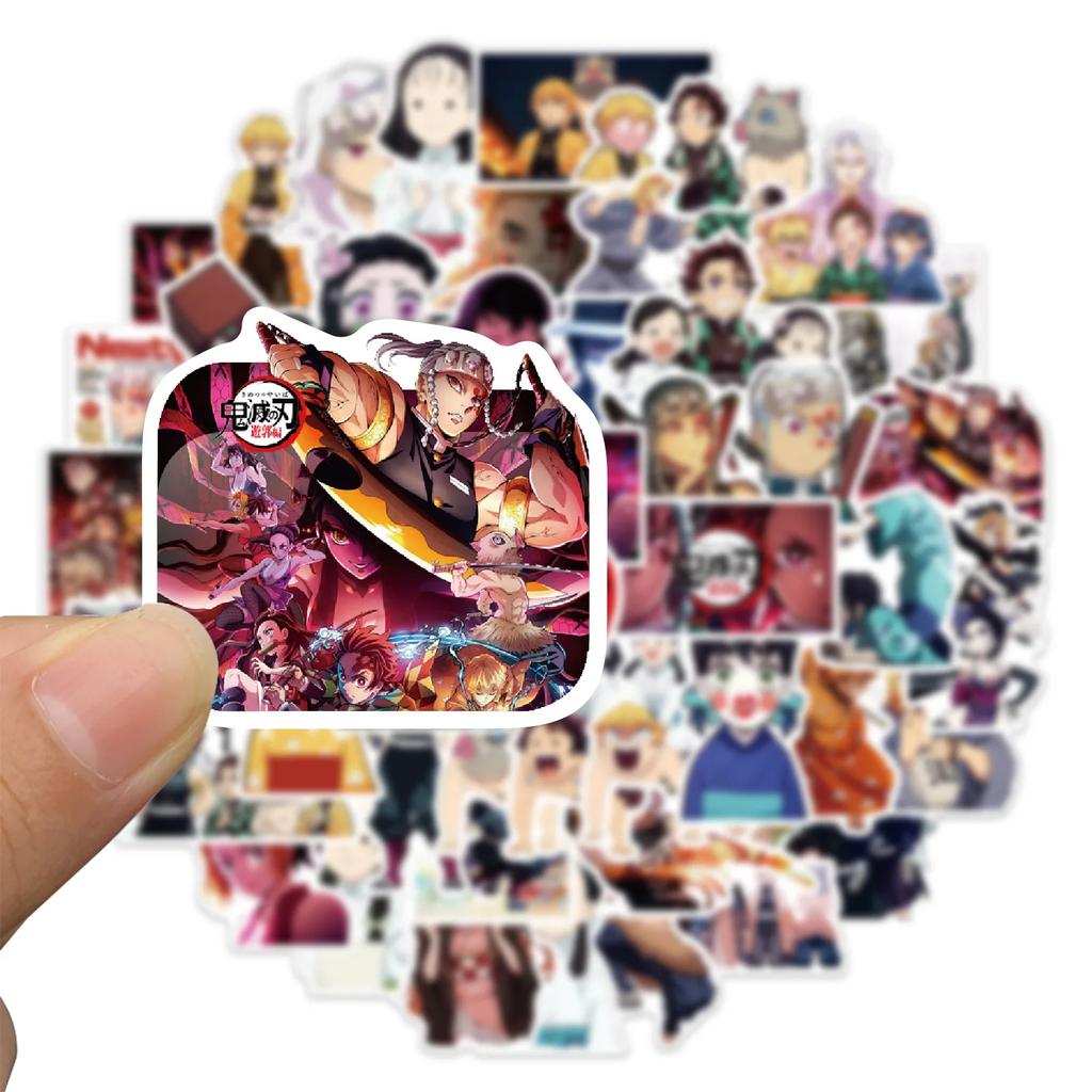 50/100/200PCS Mixed Anime Demon Slayer Stickers Aesthetic Waterproof Decals Phone Laptop Case Cute Sticker Pack Toy