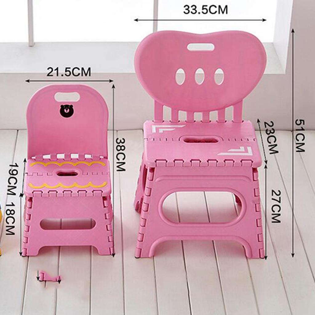 Children Plastic Folding Step Stool With Backrest
