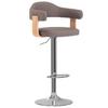 2 Pcs. Bar Stool Set Bentwood and Fabric Taupe
