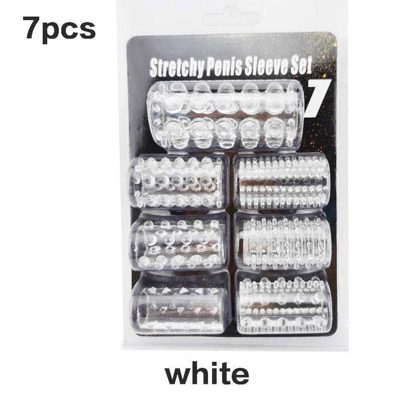 WAKEWAY 6Pcs/7Pcs Cock Ring Penis Enlarge Sleeve Lock Semen Sex Toys for Men Delay Ejaculation Cockring Sex Products Adult