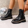 Fashionable and Versatile Martin Boots Women's British Style Lace-up Retro Style Round Toe Boots Women's New 2025 Fall/winter Style