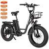 Bicicleta Elétrica Philodo T1 Motor 750W Pneus Gordos 20" Bicicleta de Carga Elétrica Para Adulto 7 Velocidades Freio Duplo Hidráulico 48V 20Ah Display LCD Carga Máxima 150Kg