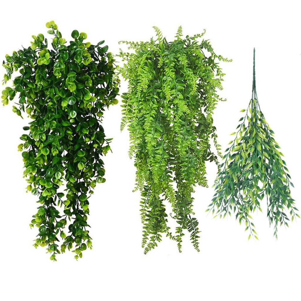 Fake Hanging Plant Artificial Hanging Plant For Indoor Outdoor, 30.7" Artificial Round Leaved Rattan Greenery Plants Home Wall Decoration Supplies