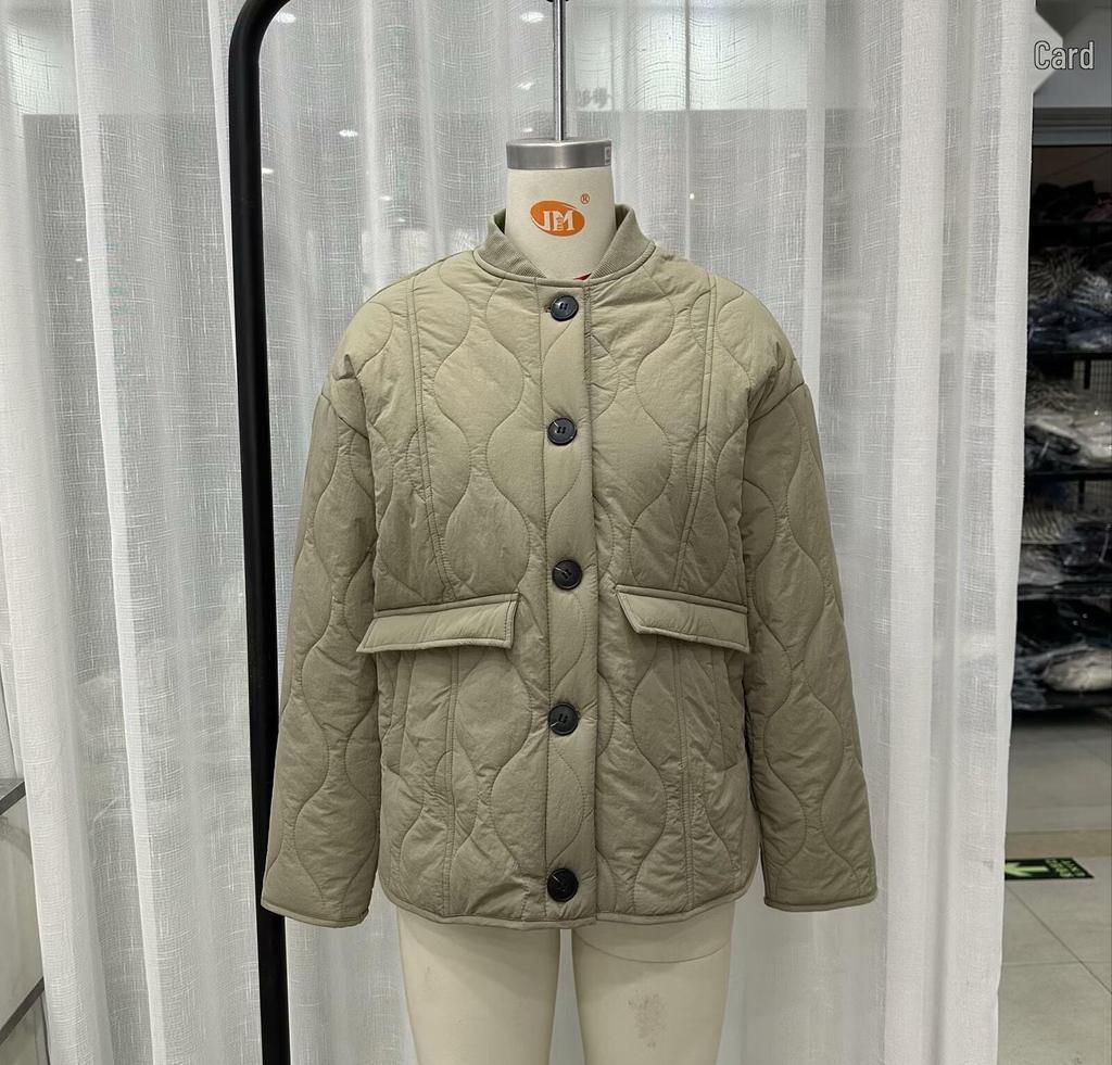 European and American Women's Autumn/Winter Quilted Cotton Casual Jacket