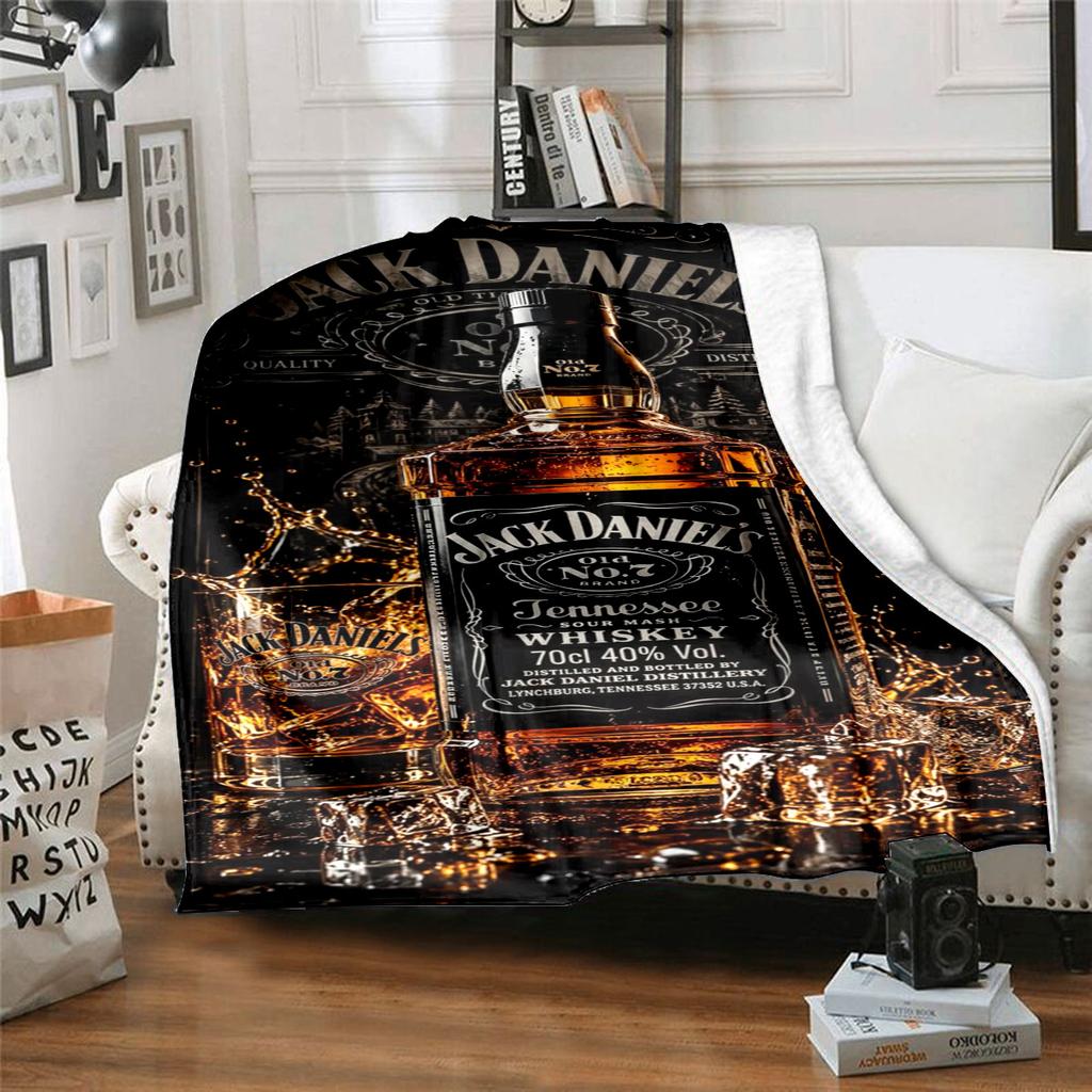 Jack Daniel's Tennessee Whiskey Plush Blanket Soft Comfortable All Seasons blanket Sofa Office Naps blanket Outdoor Travel throw Perfect Gift
