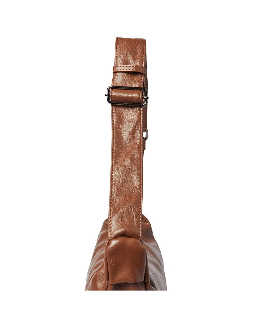 The Green Lab Faux Leather Hobo Crossbody Bag [Brown]