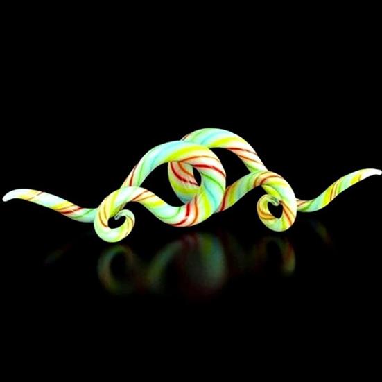 1 Par Unisex Calibres para Oreja de Caracol Retorcido de Vidrio Colgantes Tapones Dilatadores Expansores