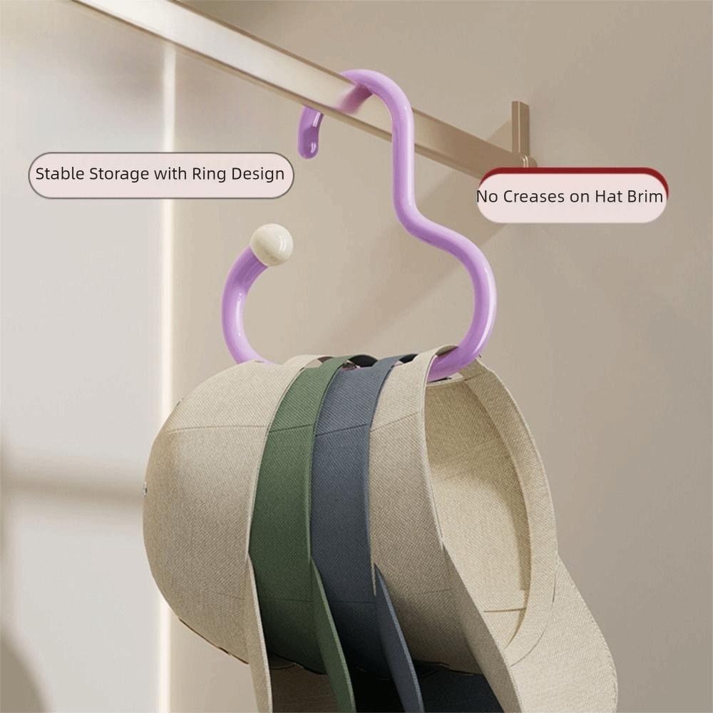 6Pcs Anti Slip Circle Ring Hat Hanger Plastic Hat Storage Hook Round Scarf Tie Hanger  Wardrobe