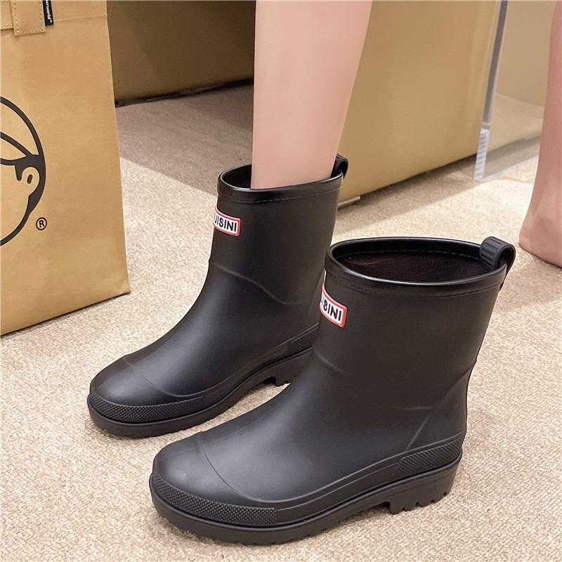 New short rain shoes women's fashion medium rain boots women's trend adult work shoes women
