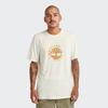 Timberland Bedruckter Rundhals-Pullover Lässiges Kurzarm-T-Shirt Unisex-Oberteile Vintage-Weiß A6QWKCM9