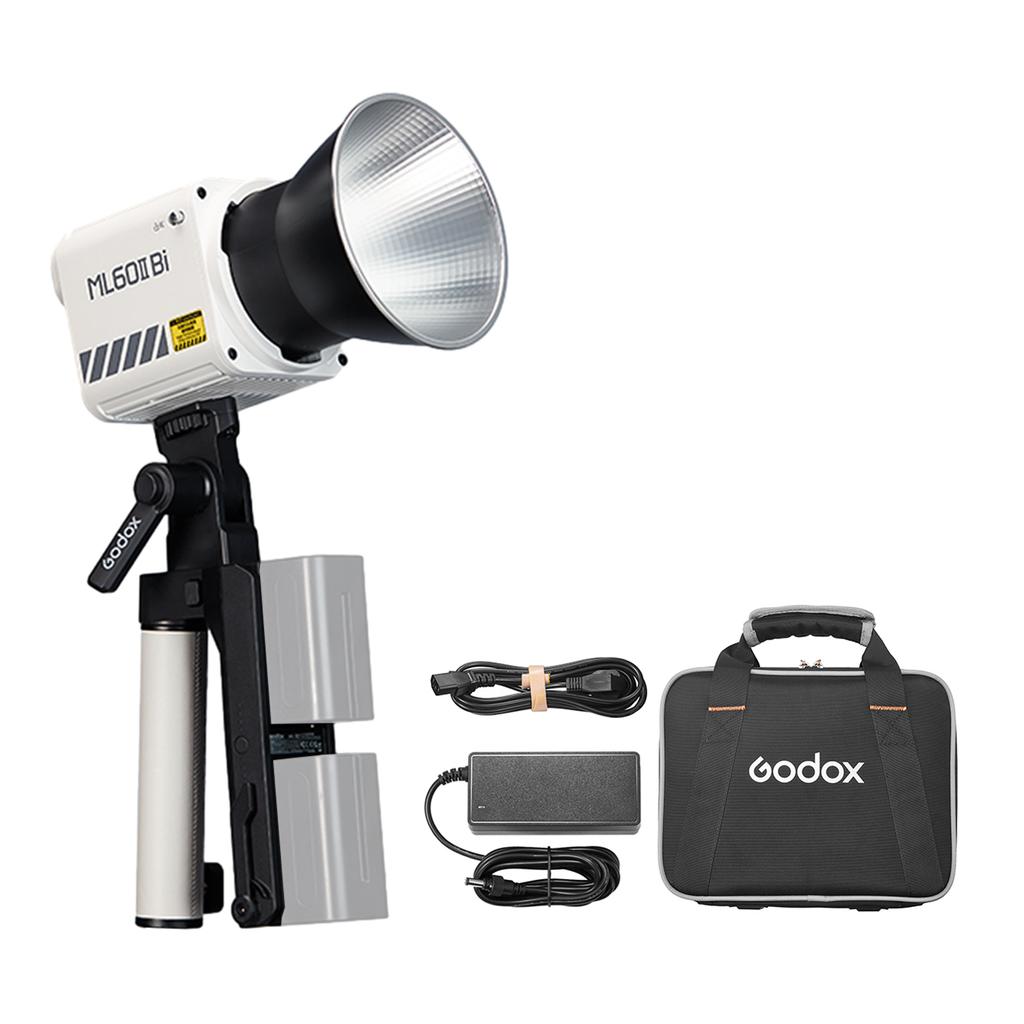 GODOX ML60II Bi Kit 70W Video Light Kit Bi-Color Photography Light 2800K-6500K Dimmable CRI More Than 96 with