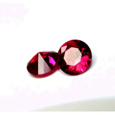2 Pcs NATURAL Ruby Pink Round Shape   Loose Gemstone 6 Mm