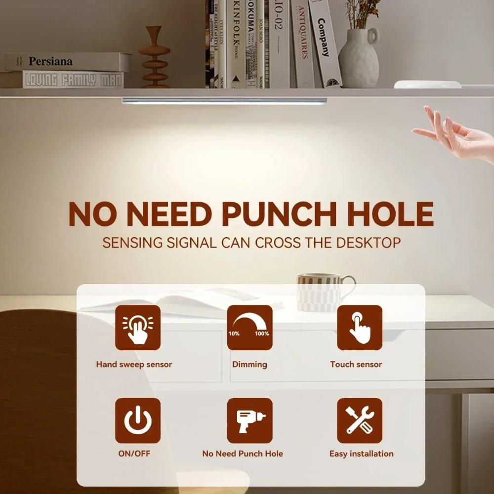 COB LED Strip Light for Under-Cabinet, Closet, Display Case, and Shelving; Dimmable Touch Sensor (Works Through Wood)