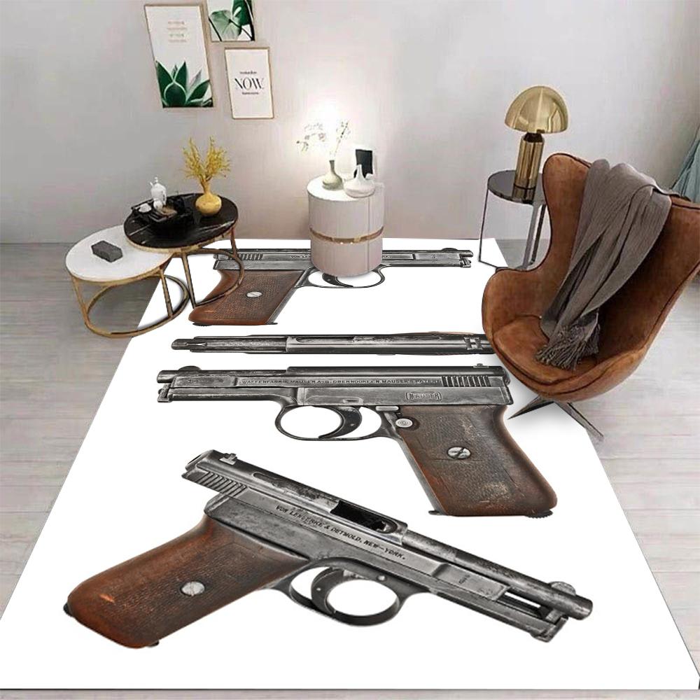 

AK Gun Carpet Cartoon Living Room Bedroom Kitchen Sofa Table Balcony Rug Non-slip Washable Mat Exquisite Home Ornaments 60*90cm