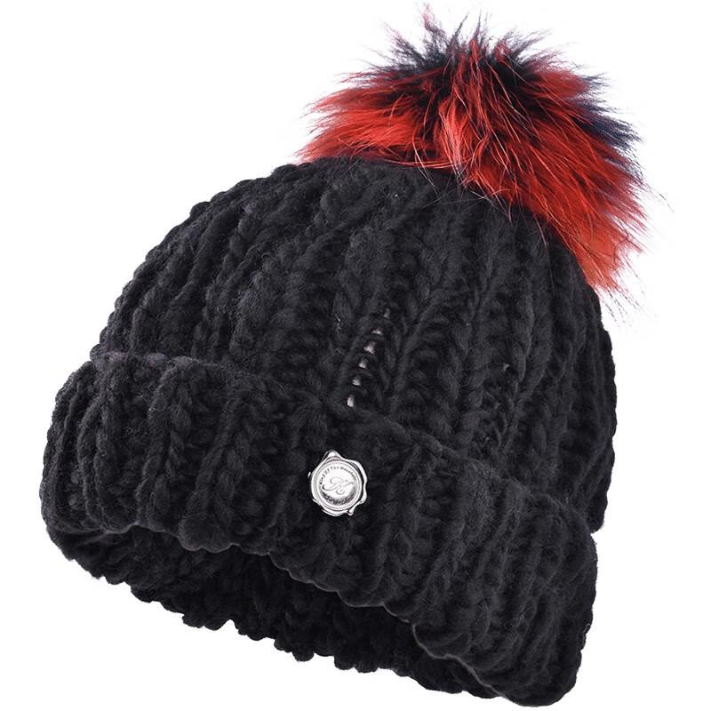 

Женская вязаная шапка Kenmont с ушками и помпоном KM-9303 58cm