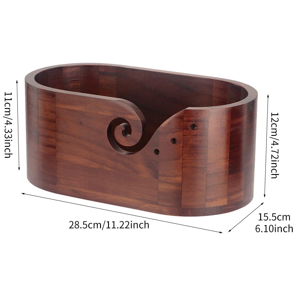 1pc Wooden Yarn Bowl Holder, Durable Wool Yarn Storage Organizer with Hole, for DIY Knitting &Crocheting, Craft Thread Accessory