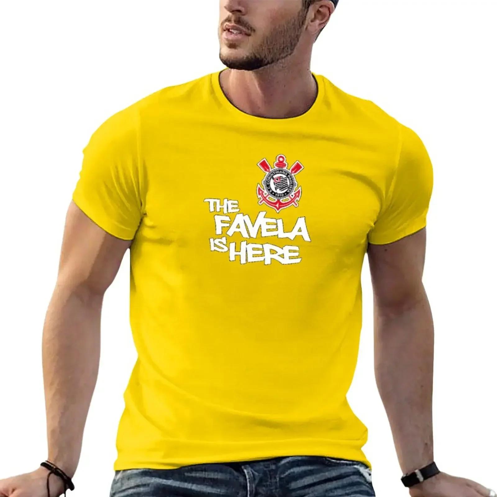 

Camisa do Corinthians The favela is here T-Shirt sports fans plain fitted t shirts for men M