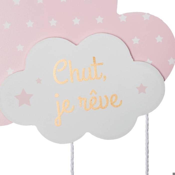 Suspension Enfant "Nuage" Bois Rose H61,5cm - Atmosphera Createur D'interieur